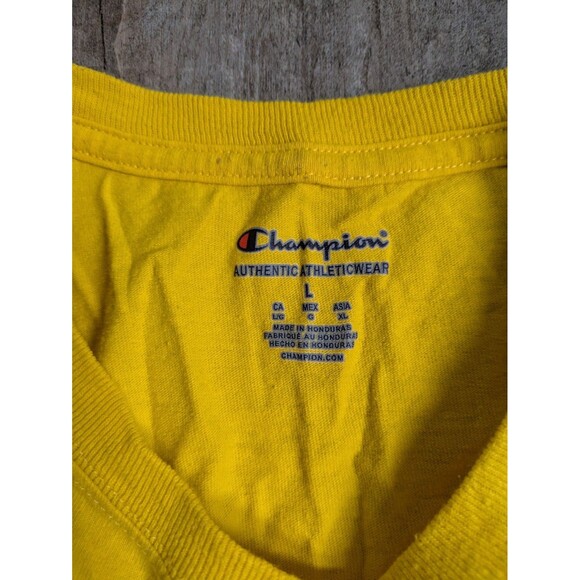 Michigan Wolverines Champion T-Shirt Uniszed Size Large Yellow Short Sleeve - Picture 2 of 5